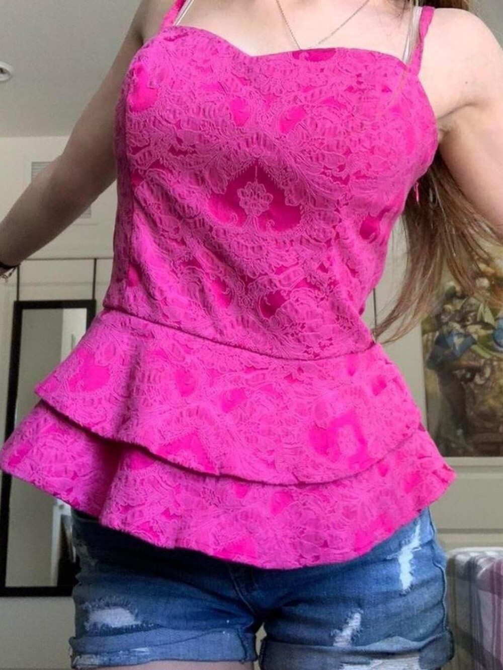 Hot Pink VintageGuess Padded Top